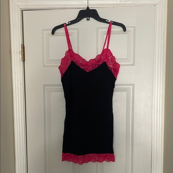 Josie by Natori - Black and Pink Essential Chamise - S - Picture 3 of 5